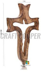 Wooden Brown Cross Pendant