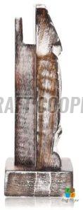 Wooden Grey Owl Spectacle Holder