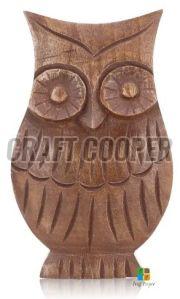 Wooden Brown Owl Spectacle Holder