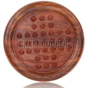 Wooden Metallic Solitaire Board Game
