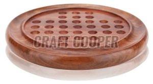 Wooden Round Solitaire Board Game