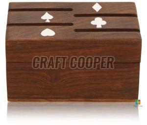 Wooden Rectangle Playing Card Box