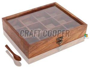 Wooden Compartment Spice Box