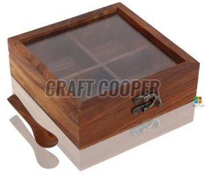 Wooden Kitchen Spice Box