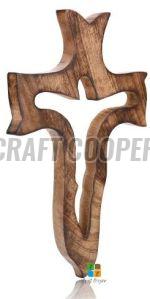 Wooden Brown Cross Pendant
