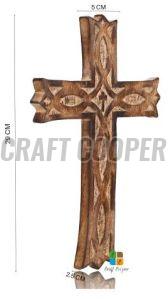 Wooden Carved Cross Pendant