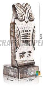 Wooden Grey Owl Spectacle Holder