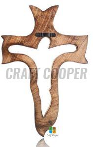 Wooden Brown Cross Pendant