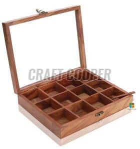 Wooden Compartment Spice Box