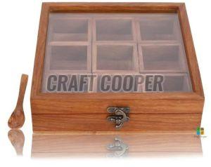 Wooden Brown Spice Box