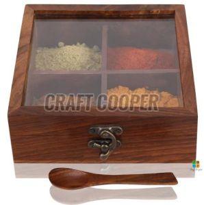 Wooden Kitchen Spice Box
