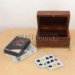 Wooden Rectangle Playing Card Box
