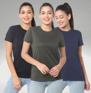 Ladies Plain Polyester T Shirt