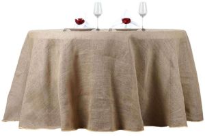 Natural Burlap Jute Round Table Cover - KRT - 019
