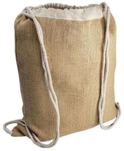 Natural Jute Drawstring Bag Backpack - KDB - 009