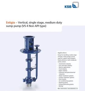 KSB Estigia Vertical Single Stage Medium Duty Sump Pump