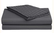300 Thread Count Stripped Queen Poly Cotton Bedsheet Set