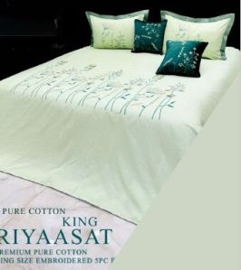 300 Thread Count Green Riyasaat King Cotton Bedsheet