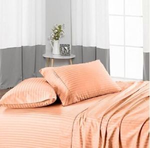 300 Thread Count King Striped Cotton Bedsheet
