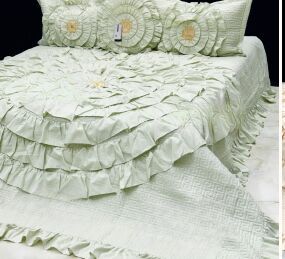 King Size Embroidered Cotton Bed Cover Set