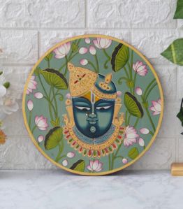 30cm Handmade Pichwai Wooden Wall Painting