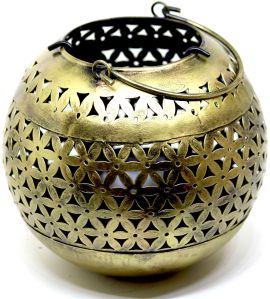 15cm Decorative Brass Bowls with Floral Design