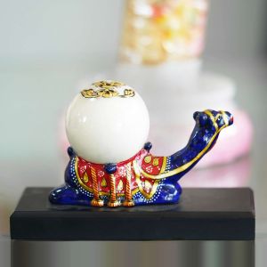 13cm Handcrafted Marble Camel Clock