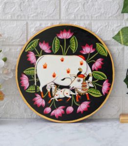 30cm Handmade Pichwai Wooden Wall Painting