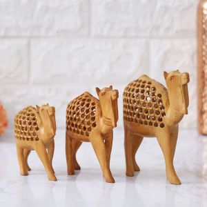 13cm Wooden Handcrafted Camel Figurine