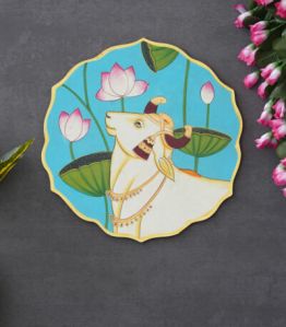 30cm Handmade Pichwai Wooden Wall Painting