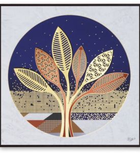 30cm Golden Embossed Handcrafted Wall Painting