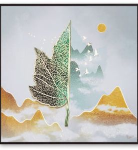30cm Golden Embossed Handcrafted Wall Painting