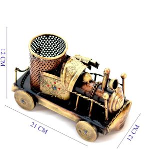 21cm Decorative Brass Train Pen Holder