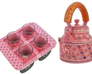 1000ml Hand Painted Alluminium Tea Kettle Set