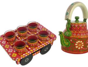 1000ml Hand Painted Alluminium Tea Kettle Set