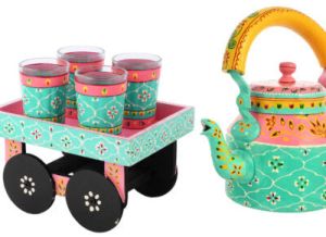 1000ml Hand Painted Alluminium Tea Kettle Set