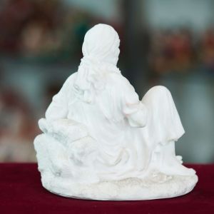 15cm White Marble Handmade Sai Baba Idol