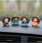 6cm Polyresin Handcrafted 4 Baby Monk Showpiece