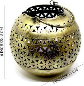 15cm Decorative Brass Bowls with Floral Design