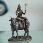 18cm Brass Shiva On Nandi the Bull Statue