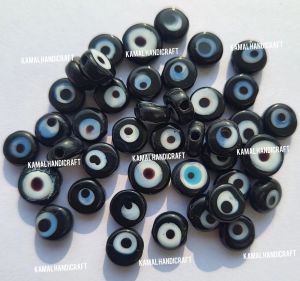 8mm Flate Evil Eye Glass Bead