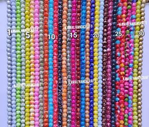 8mm Glossy Round Marble Bead