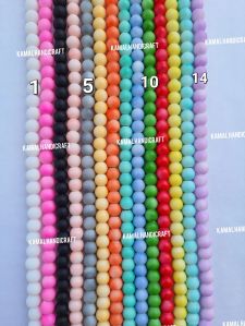 8mm Matt Round Colored Glass Beads