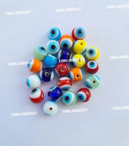 8mm Round Evil Eye Glass Bead