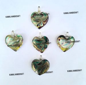 Heart Shaped Fancy Glass Pendant