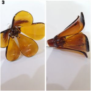 Musturd Yellow Flower Glass Bead