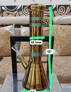 12 Inch Golden Smoking Glass Beaker