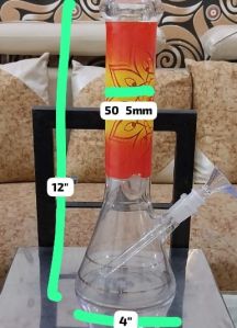 12 Inch Orange Sticker Glass Beaker