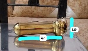 Gold Finish Glass Smoking Pipe