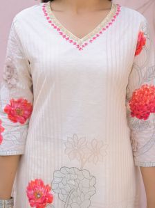 Ladies Cotton Floral Printed Kurta Pant &AMP; Dupatta Set